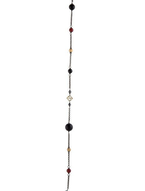 David Yurman Garnet, Onyx & Hematine Station Necklace