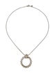 David Yurman Diamond Cable Circle Pendant Necklace