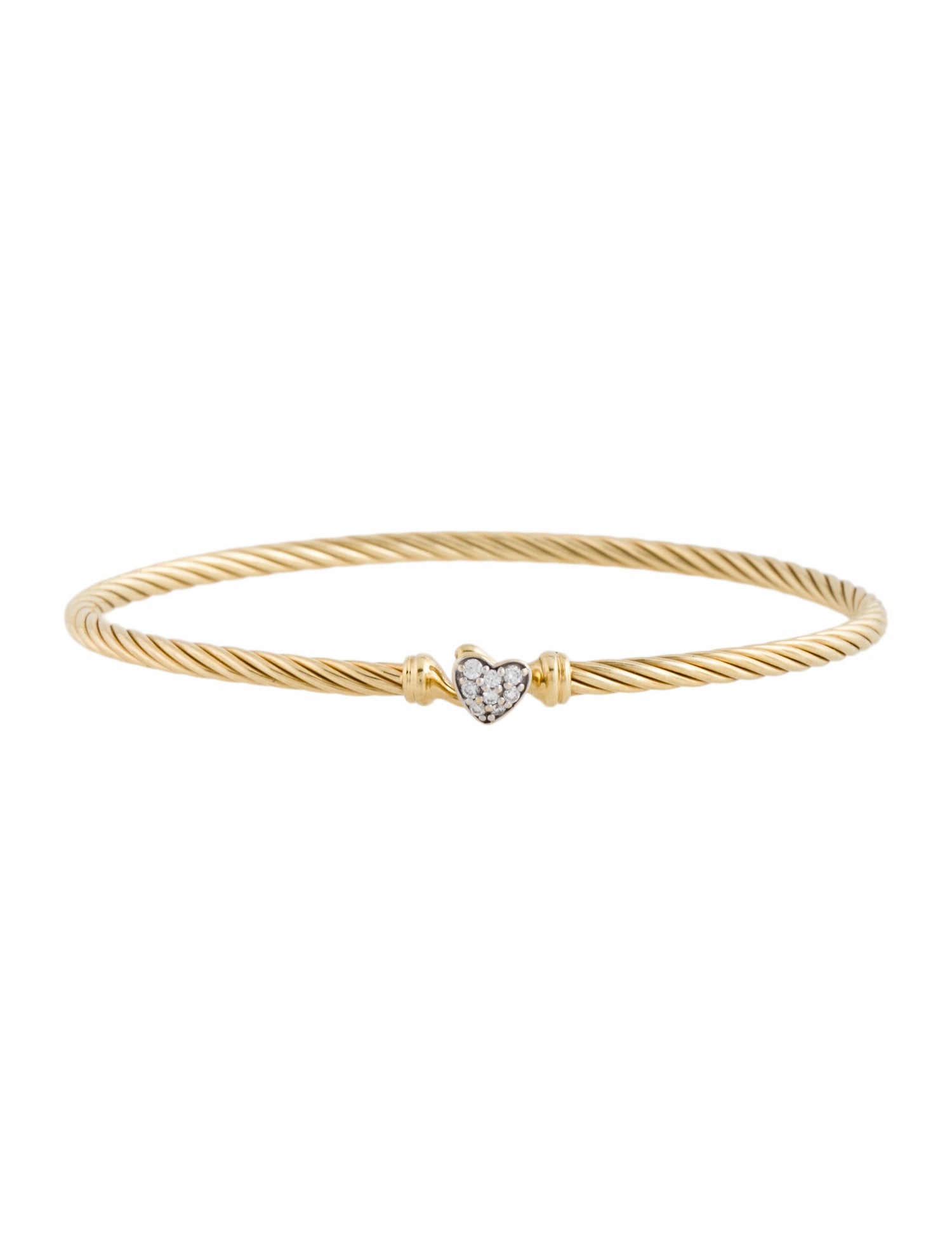 David Yurman 18K Diamond Heart Bracelet
