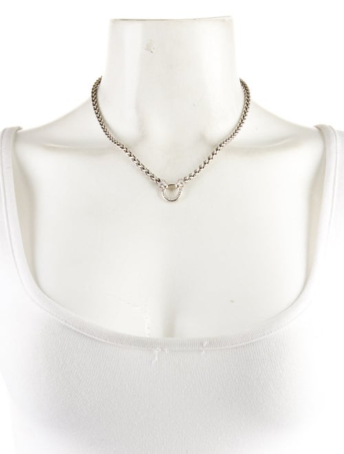 David Yurman Diamond Wheat Chain Pendant Necklcae