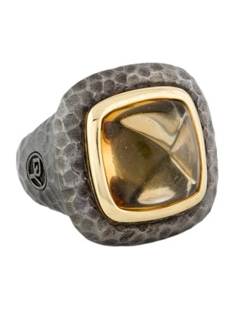 David Yurman Citrine Hammered Albion Cocktail Ring