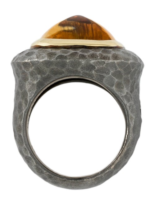 David Yurman Citrine Hammered Albion Cocktail Ring