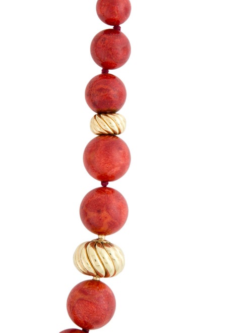 David Yurman 18K Dyed Coral Graduated Bead Necklace