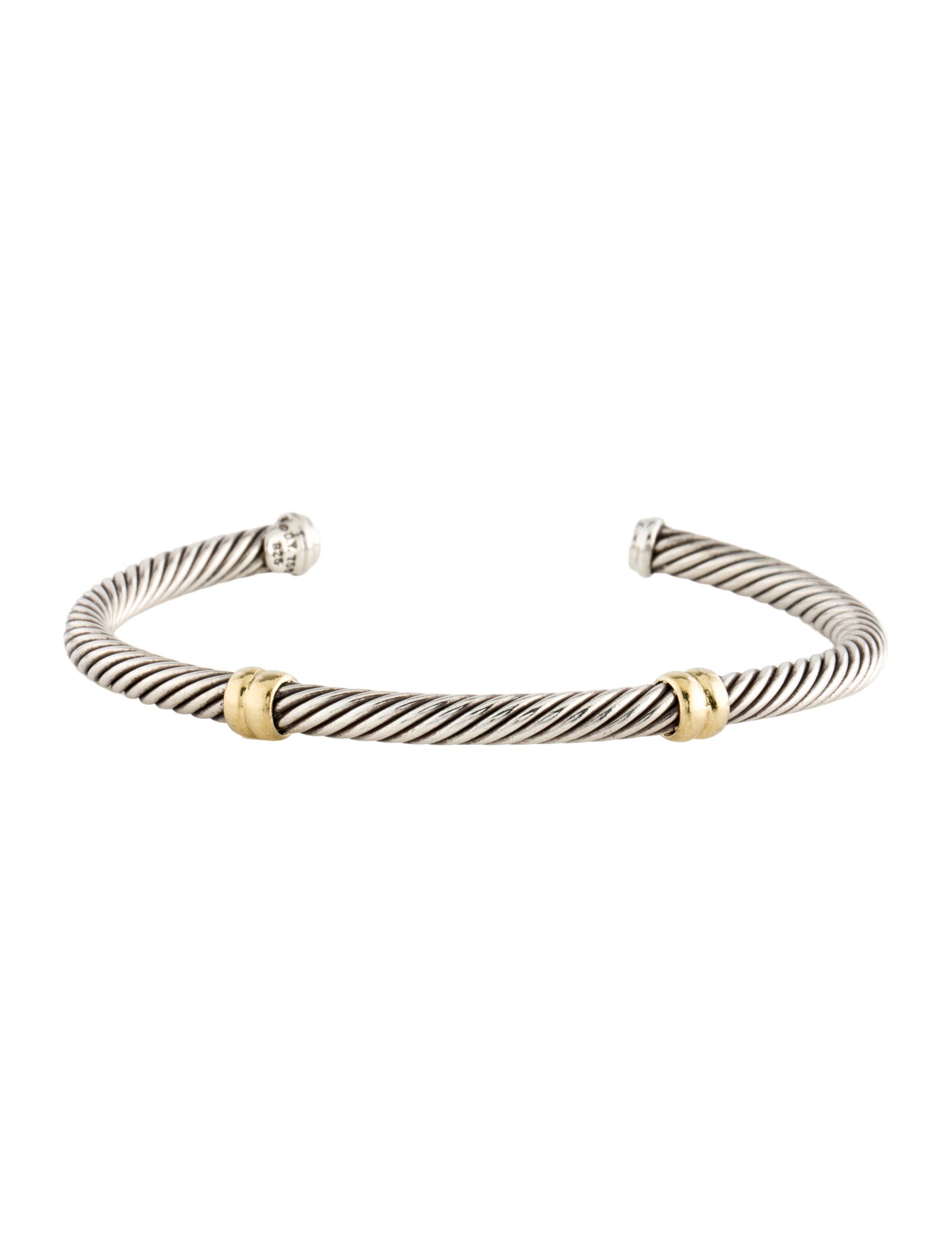 David Yurman Two-Tone Cable Double Station Cuff Bracelet