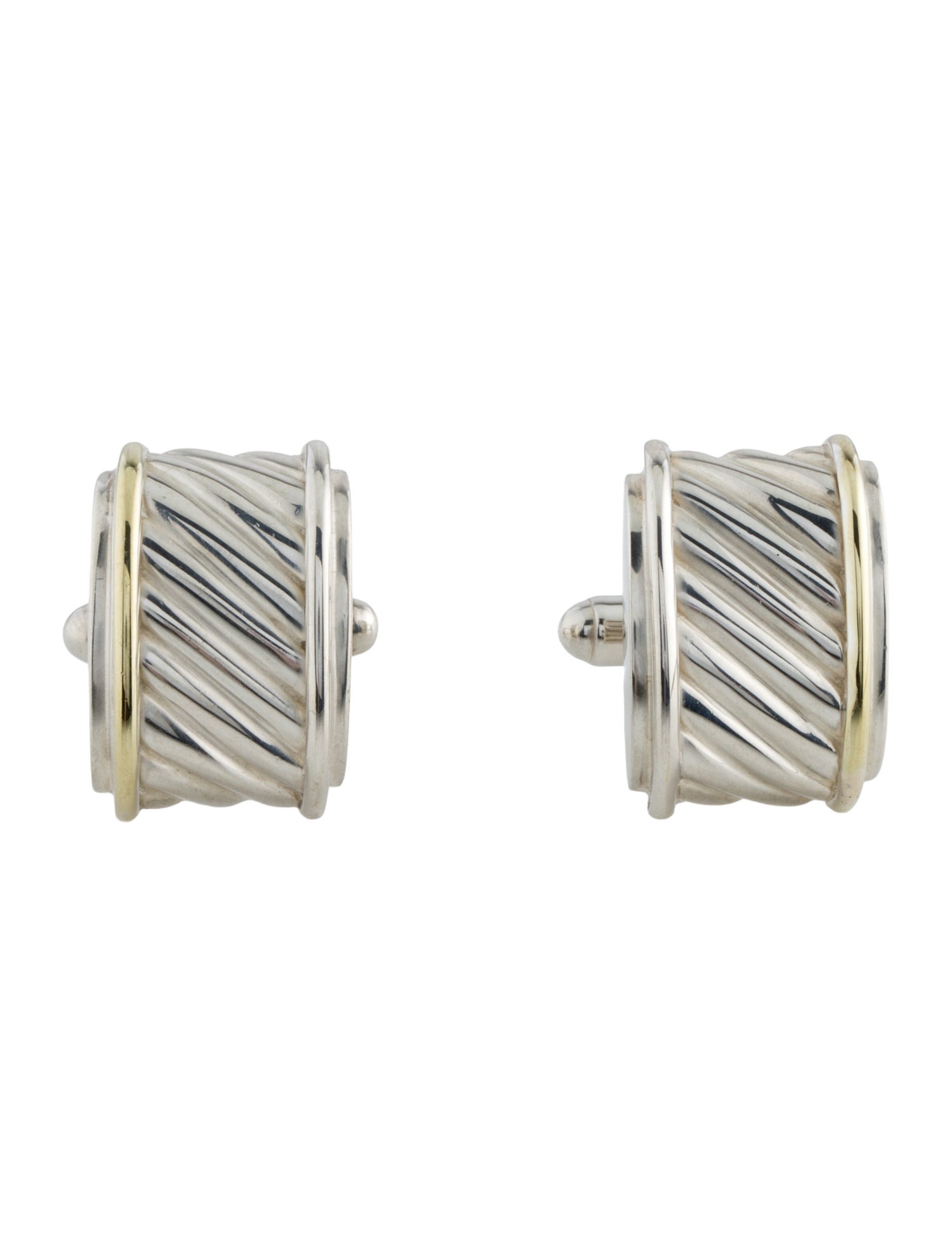 David Yurman Two-Tone Cable Cigar Band Cufflinks