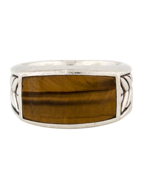 David Yurman Tiger's Eye Quartz Chevron Signet Ring