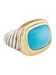 David Yurman Two-Tone Composite Turquoise Cocktail Ring