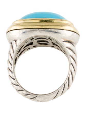 David Yurman Two-Tone Composite Turquoise Cocktail Ring