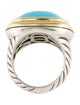 David Yurman Two-Tone Composite Turquoise Cocktail Ring