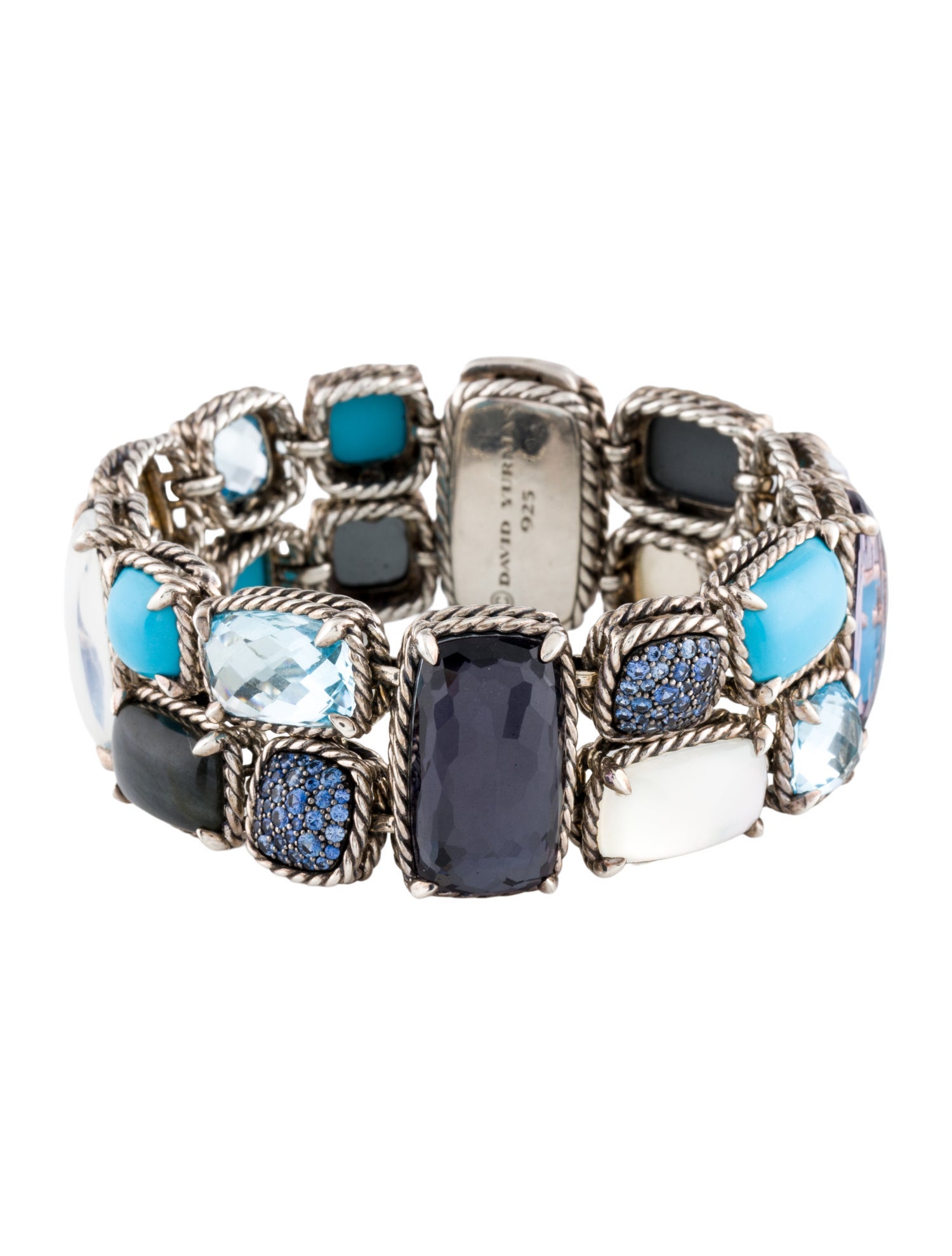 David Yurman Mother of Pearl & Multistone Mosaic Bracelet