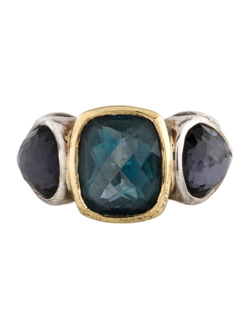 David Yurman Renaissance Topaz & Amethyst Hematine Doublet Cocktail Ring