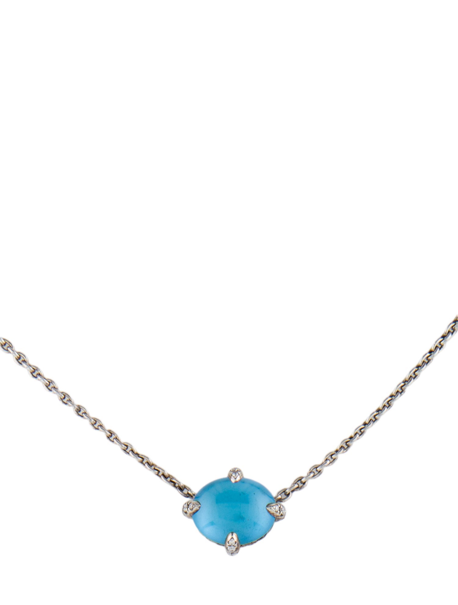 David Yurman 4.83ct Topaz & Diamond Pendant Necklace