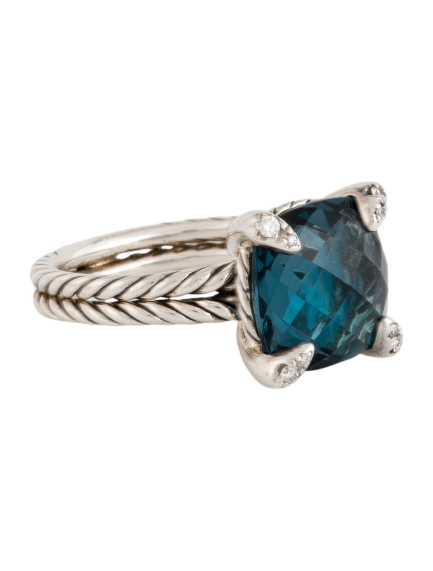 David Yurman Topaz & Diamond Cocktail Ring