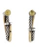 David Yurman Two-Tone Crossover Hoop Earrings