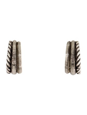 David Yurman Diamond Stax Huggie Hoop Earrings