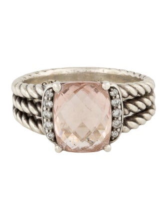 David Yurman Morganite & Diamond Petite Wheaton Ring