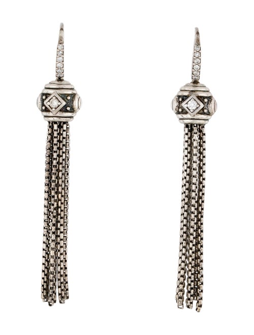 David Yurman Diamond Drop Tassel Earrings