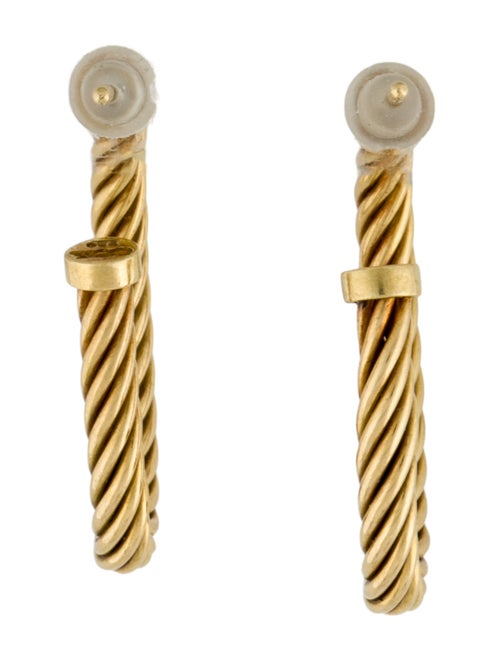 David Yurman 18K Cable Hoop Earrings