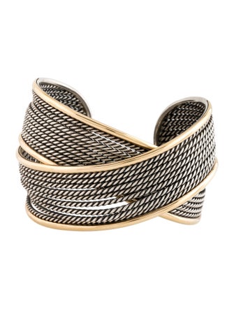 David Yurman Two-Tone Origami Large Crossover Bracelet