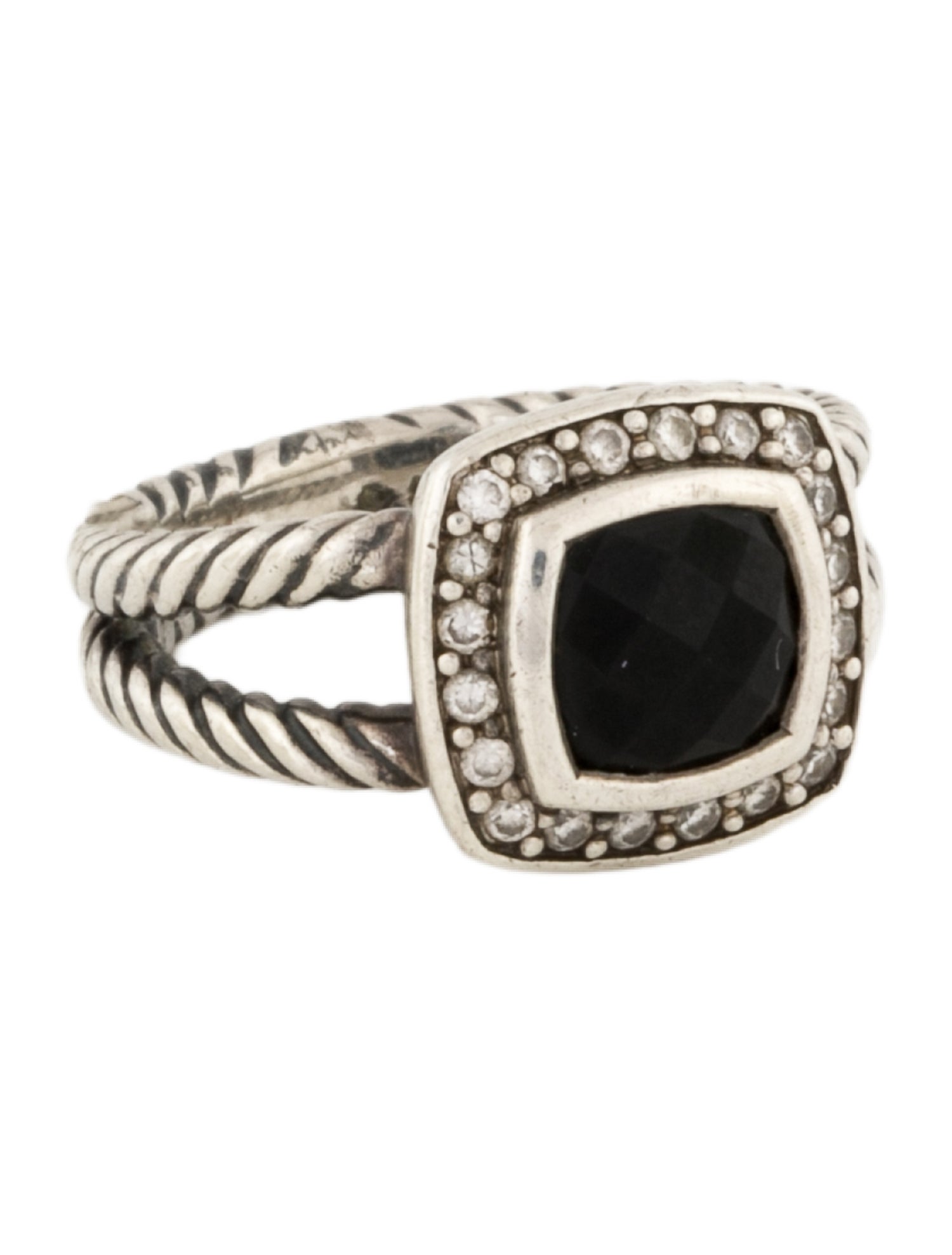 David Yurman Onyx & Diamond Albion Cocktail Ring