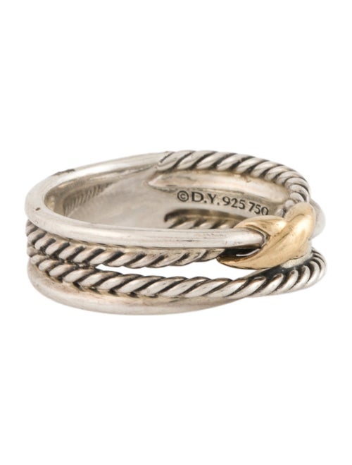 David Yurman Two-Tone X Crossover Band Ring