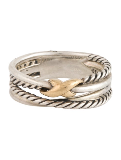David Yurman Two-Tone X Crossover Band Ring