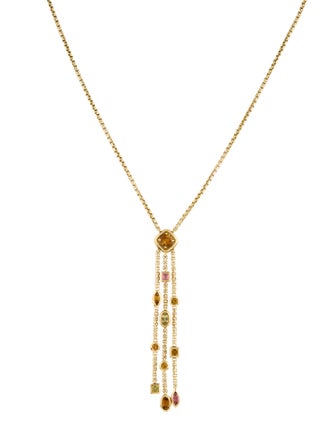 David Yurman 18K Citrine, Tourmaline, & Prasiolite Confetti Lavalier Necklace