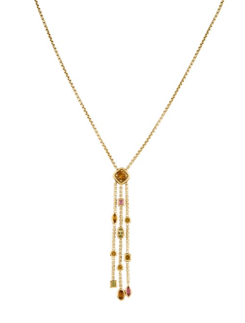 David Yurman 18K Citrine, Tourmaline, & Prasiolite Confetti Lavalier Necklace