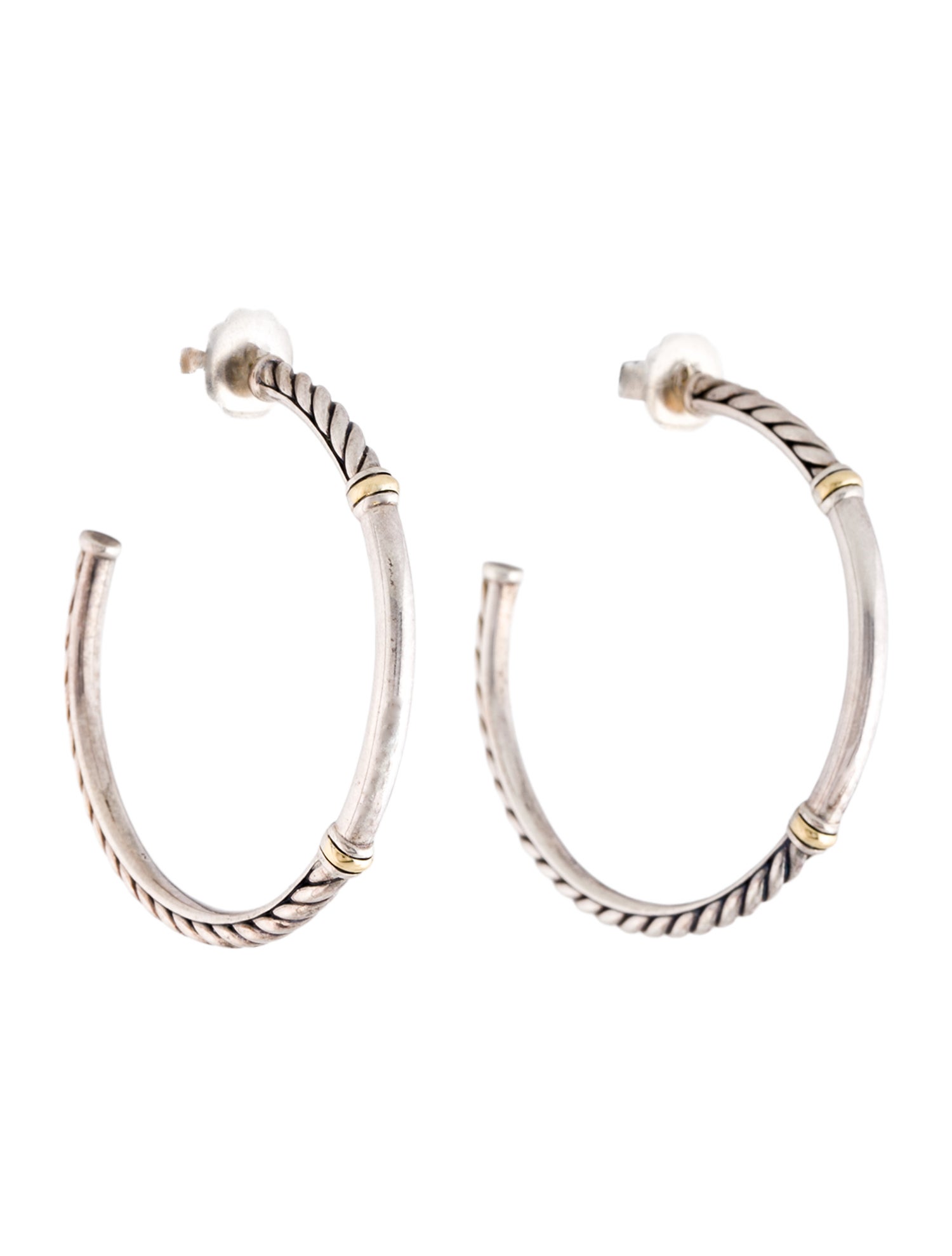 David Yurman Two-Tone Metro Hoop Earrings