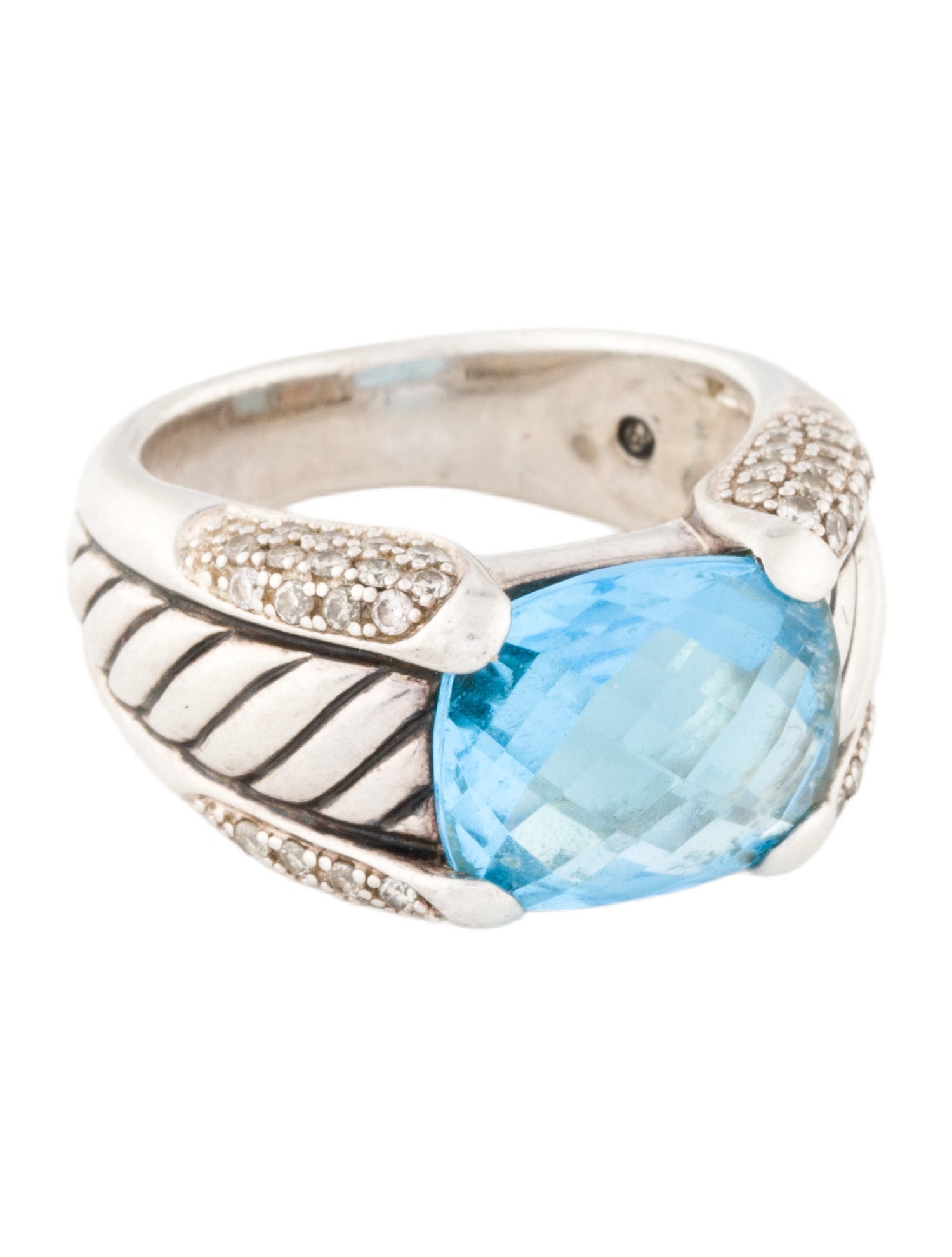 David Yurman Topaz & Diamond Ring