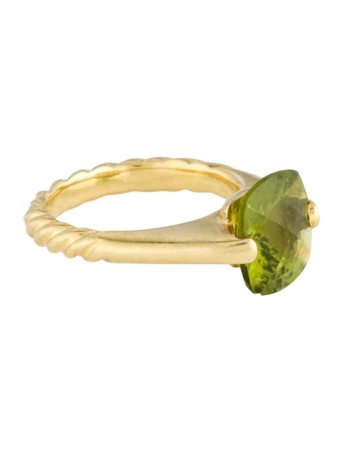 David Yurman 18K Peridot Cable Cocktail Ring