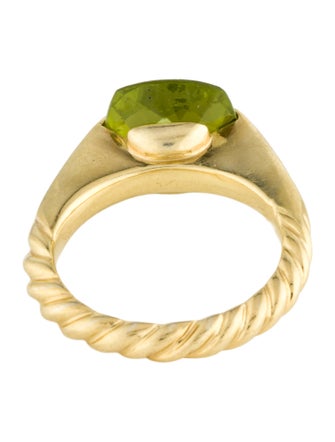 David Yurman 18K Peridot Cable Cocktail Ring