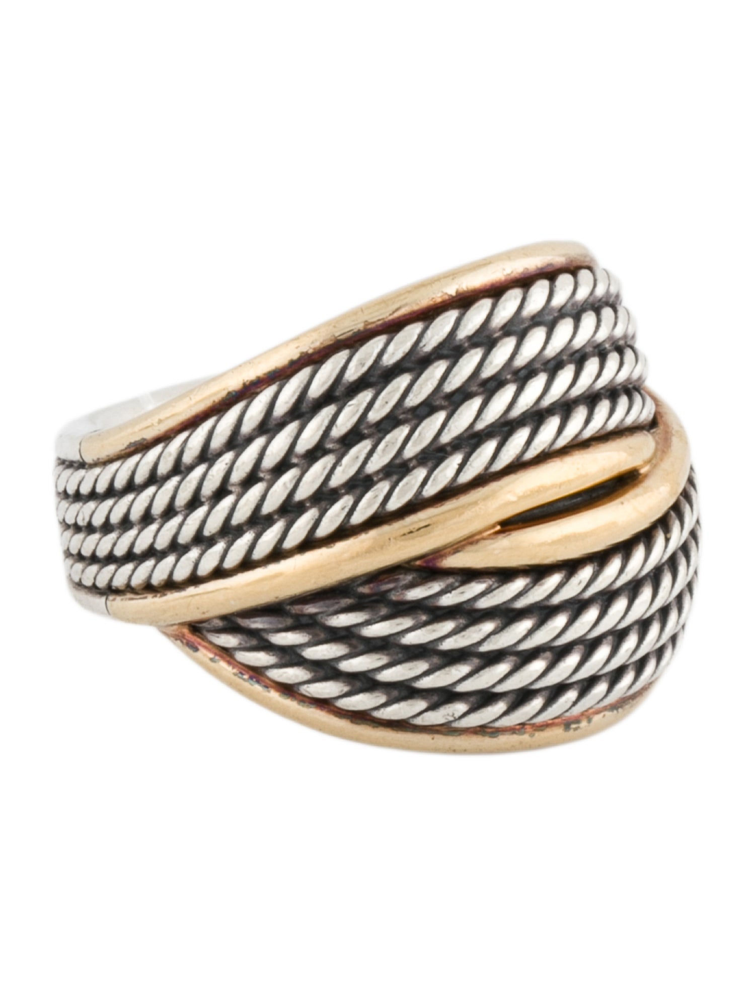 David Yurman Two-Tone Cable Cocktail Ring