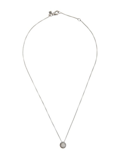 David Yurman Diamond Round Pendant Necklace
