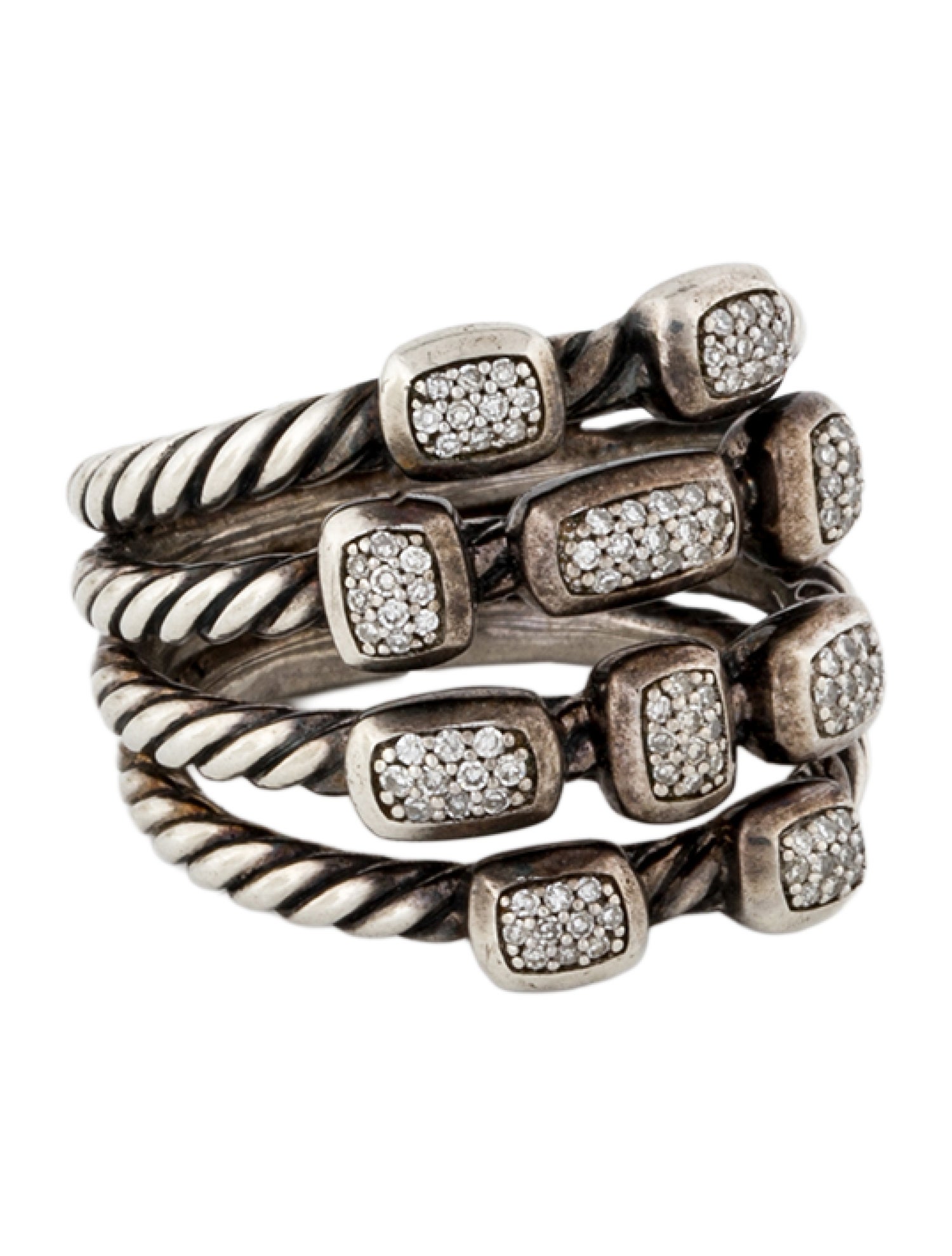 David Yurman Diamond Confetti 4-Row Ring