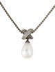 David Yurman Pearl & Diamond X Pendant Necklace