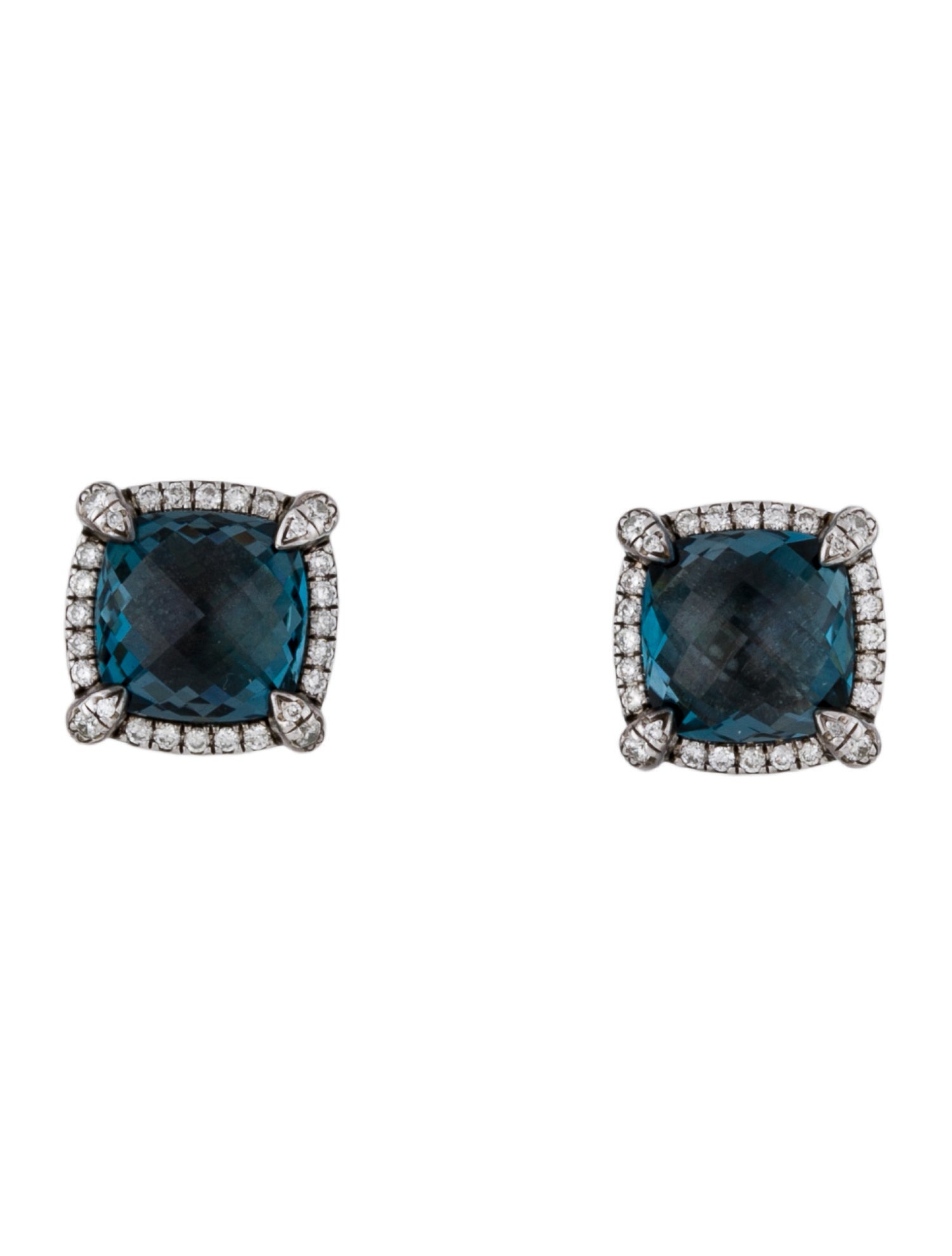 David Yurman Topaz & Diamond Chatelaine Stud Earrings