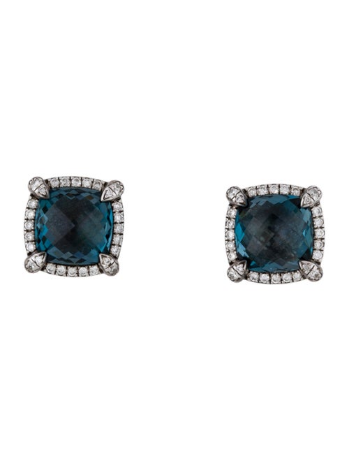David Yurman Topaz & Diamond Chatelaine Stud Earrings