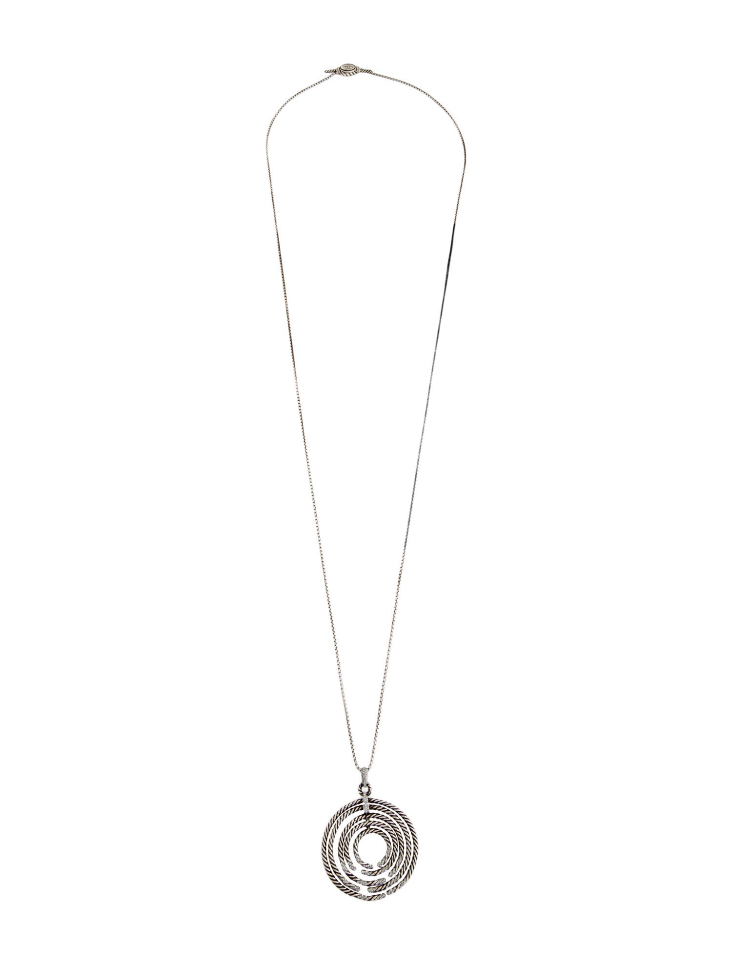 David Yurman Diamond Large Willow Pendant Necklace