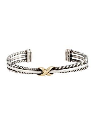 David Yurman Two-Toned Crossover Petite X Cuff Bracelet