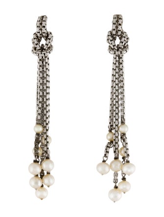 David Yurman Pearl Knot Chain Drop Earrings