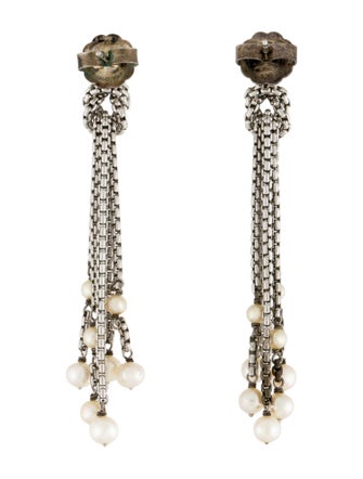 David Yurman Pearl Knot Chain Drop Earrings