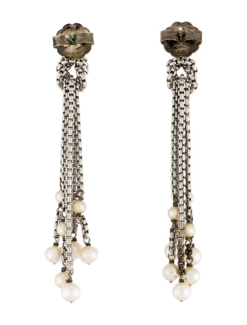 David Yurman Pearl Knot Chain Drop Earrings