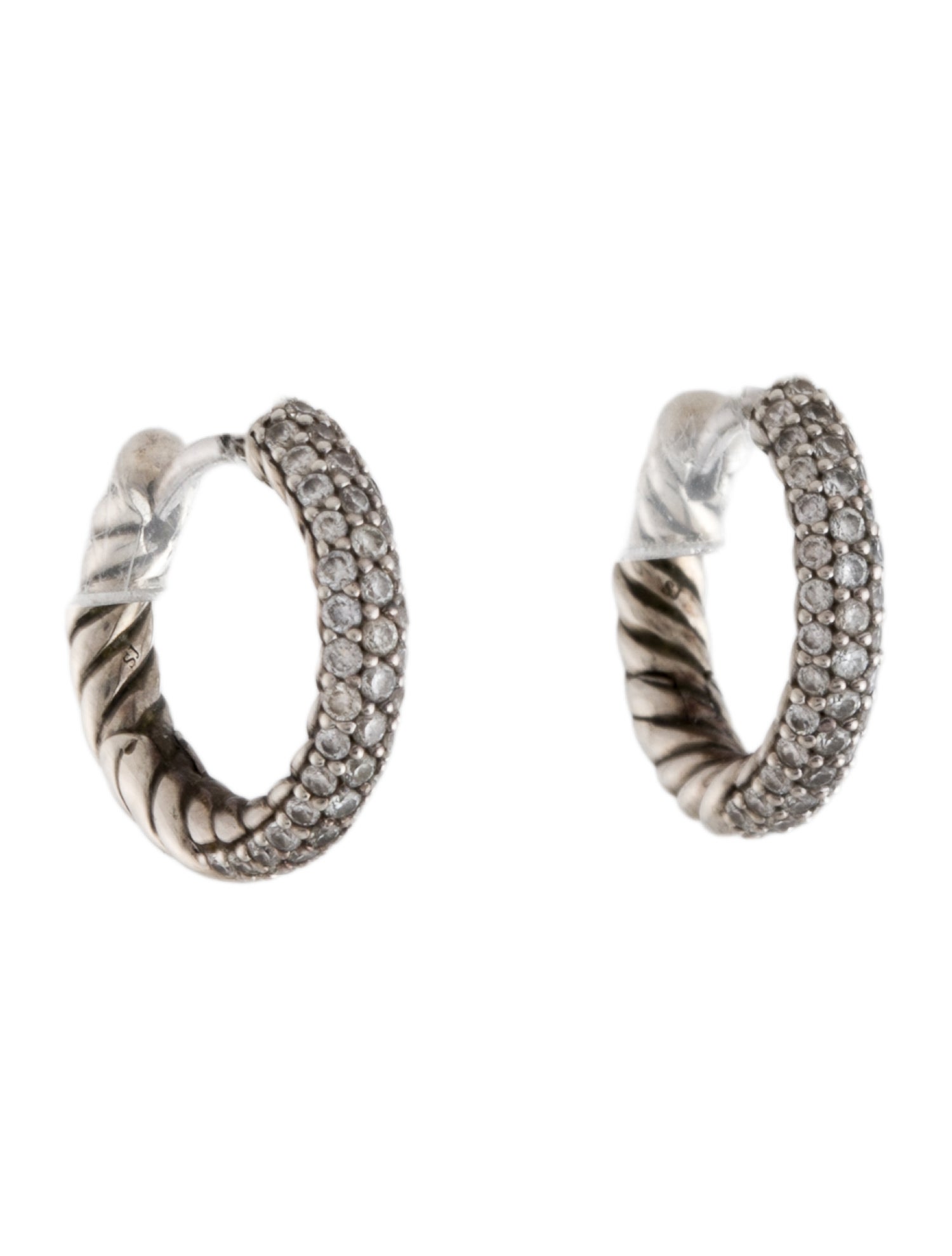 David Yurman Diamond Petite Pavé Huggie Hoop Earrings