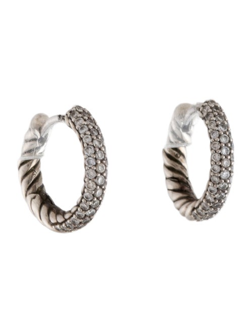 David Yurman Diamond Petite Pavé Huggie Hoop Earrings