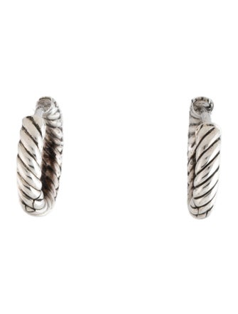 David Yurman Diamond Petite Pavé Huggie Hoop Earrings