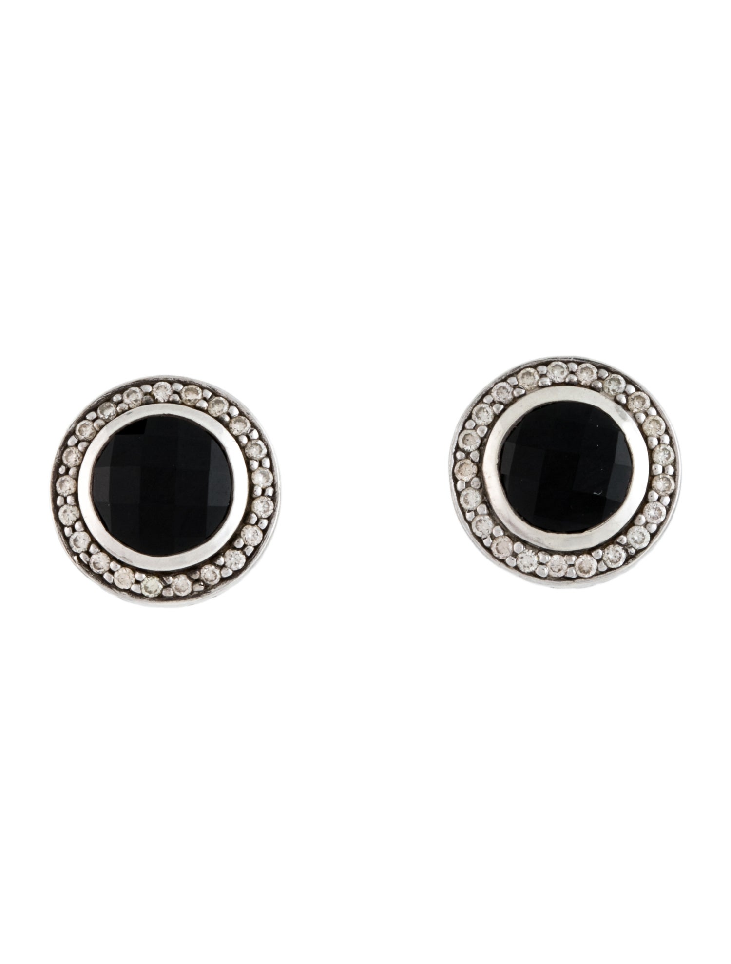 David Yurman Onyx & Diamond Stud Earrings