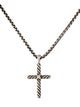 David Yurman Diamond Cross Pendant Necklace