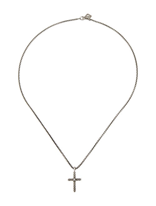 David Yurman Diamond Cross Pendant Necklace