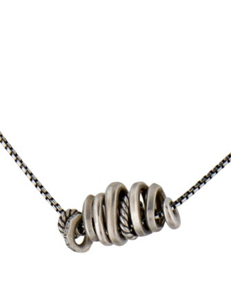 David Yurman Diamond Stax Rondelle Pendant Necklace